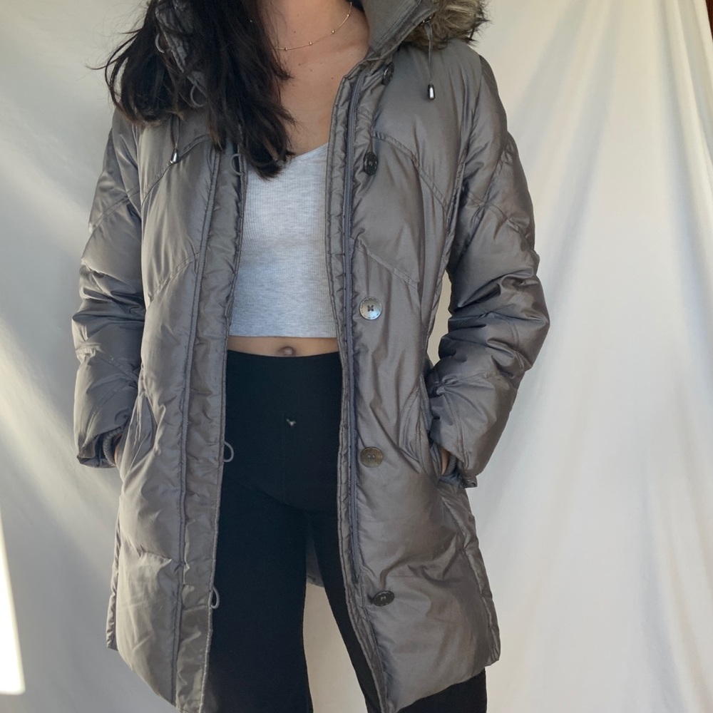 Gallery pewter coat w detachable hood